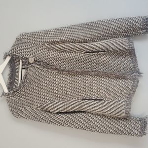 Anthropologie Angel of the North Gray Knit Shawl Collar Jacket S